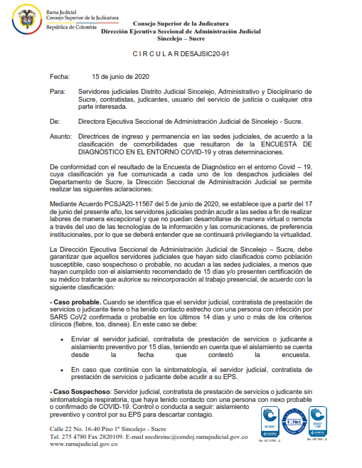 Circular DESAJSIC20-91
